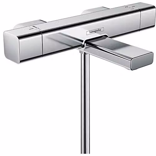Termostato para bañera Hansgrohe Ecostat E visto, mezclador de 2 funciones con botón de seguridad SafetyStop a 40 °C, acabado cromo, 15774000