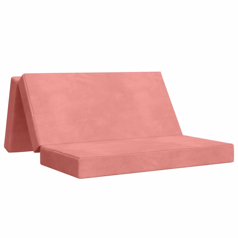 Sofá cama plegable de terciopelo rosa vidaXL An/P/Al: 140 x 67 x 45 cm