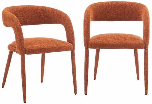 Set de 2 sillones contemporáneos SWEEEK de tela color terracota An/P/Al: 57.5 x 58 x 77.5 cm