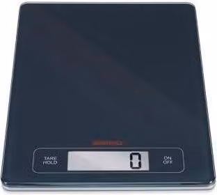 Báscula electrónica de cocina Soehnle Page Profi en negro y plata con pantalla digital y superficie de cristal