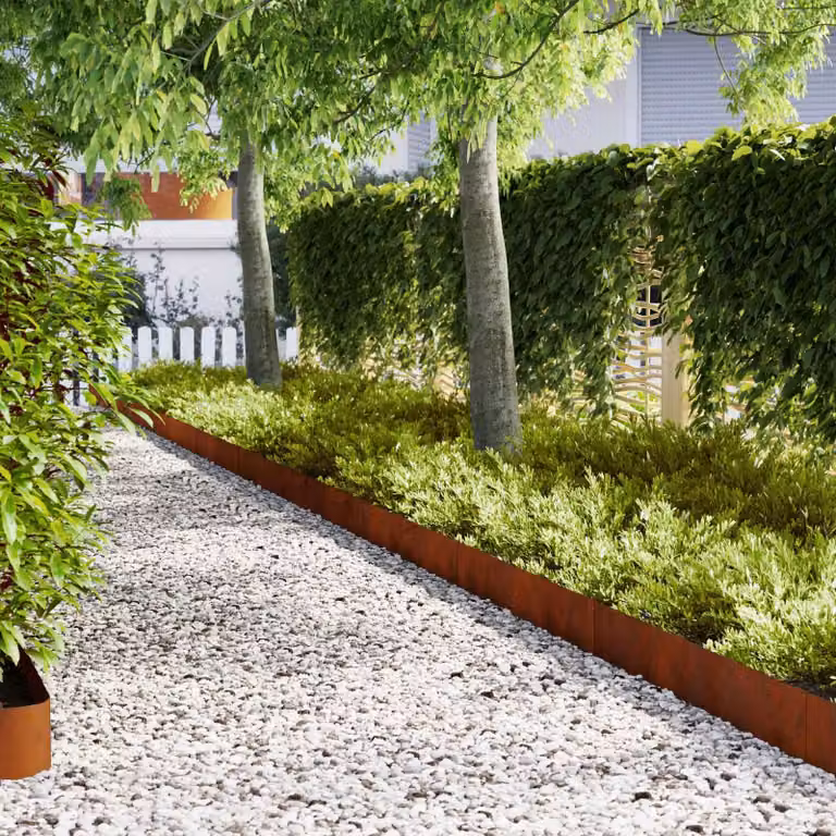 Borde de césped Syfax marrón, pack de 50 unidades, An/P/Al: 100 x 0,05 x 20 cm