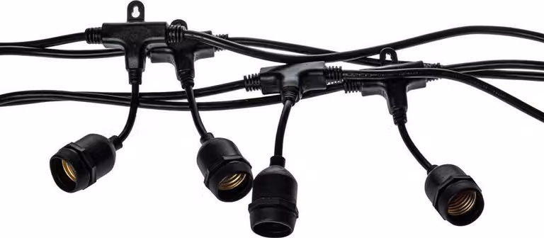 Guirnalda de luces LED Mangel modelo drop de 15 m en color negro con luz blanca cálida y protección IP44