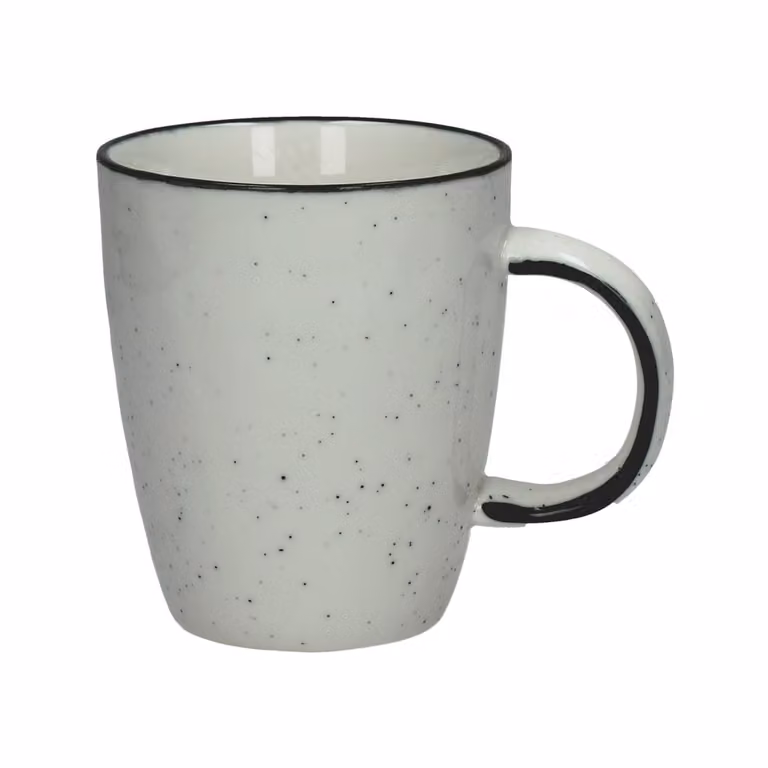 Taza de porcelana Pomax para adultos en color blanco y negro con altura de 10 cm