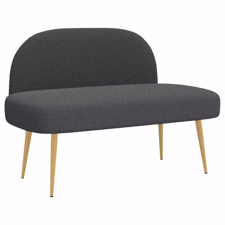 vidaXL Banco tapizado con respaldo en tejido bouclé gris, An/P/Al: 110 x 60 x 76 cm
