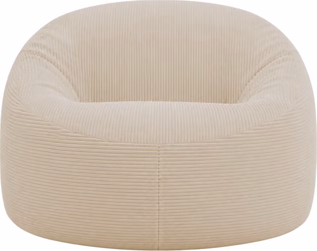 Puff cilíndrico de pana de canal ancho bananair desenfundable beige de 100 cm