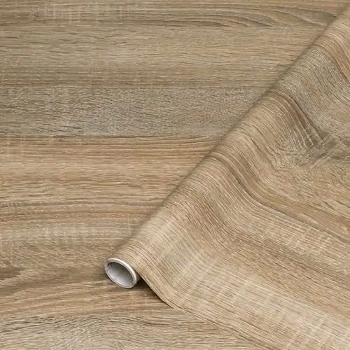 Película adhesiva para muebles d-c-fix efecto madera color marrón y beige, An/Al: 90 cm x 2,1 m