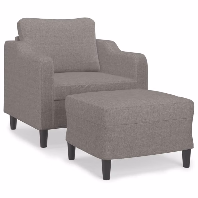 Sillón relax con taburete vidaXL en tela gris taupe para salón