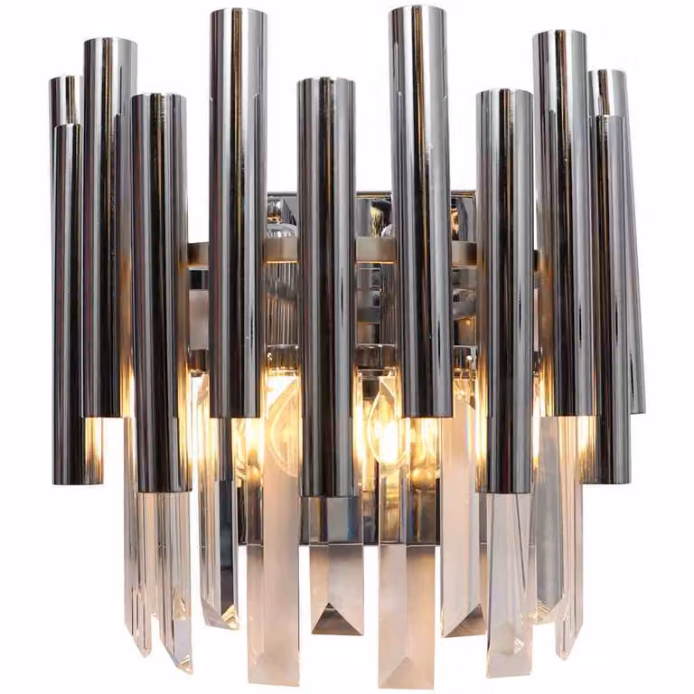 Aplique de pared Mangel MADISON ML6936 en color plata con acabado cromado y cristal transparente para 2x40W