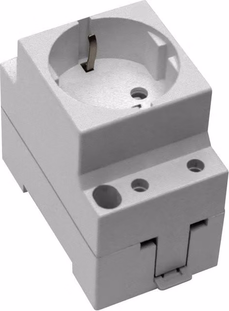 Toma de corriente Schuko modular tipo F 16A Solera color blanco para carril DIN