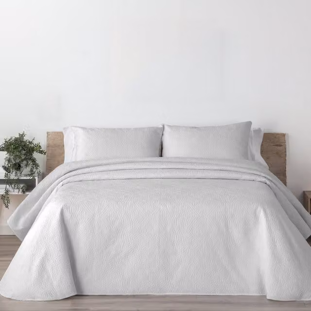 Colcha bouti mosaico gris geometrica Manterol Summer Soft para cama de 150/160 cm