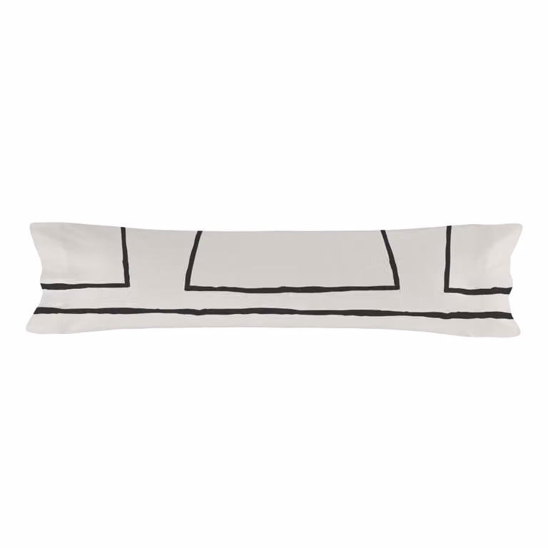 Funda de almohada Happy Friday de algodón multicolor y blanca, reversible y transpirable, An/P/Al: 45 x 155 cm
