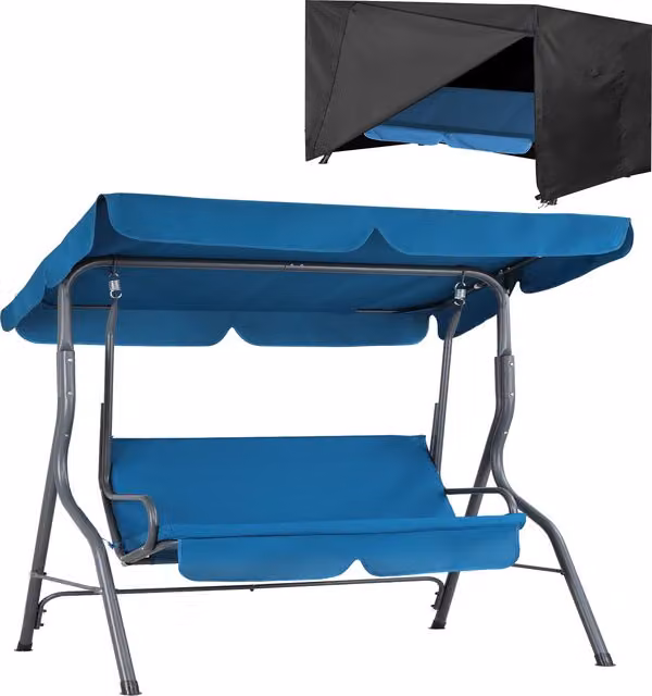 Columpio Hollywood Casaria azul atlántico con lona y cojines para exterior