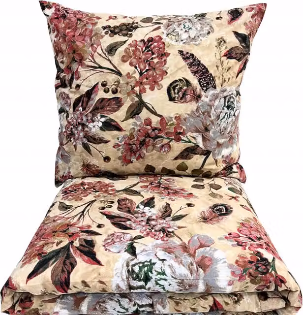 Juego de cama de 3 piezas Doratex con diseño floral multicolor, fabricado en 100% algodón de alta calidad, An/P/Al: 200 x 220 cm