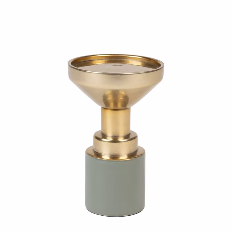 Portavelas de metal Zuiver para tealight en color verde y forma redonda