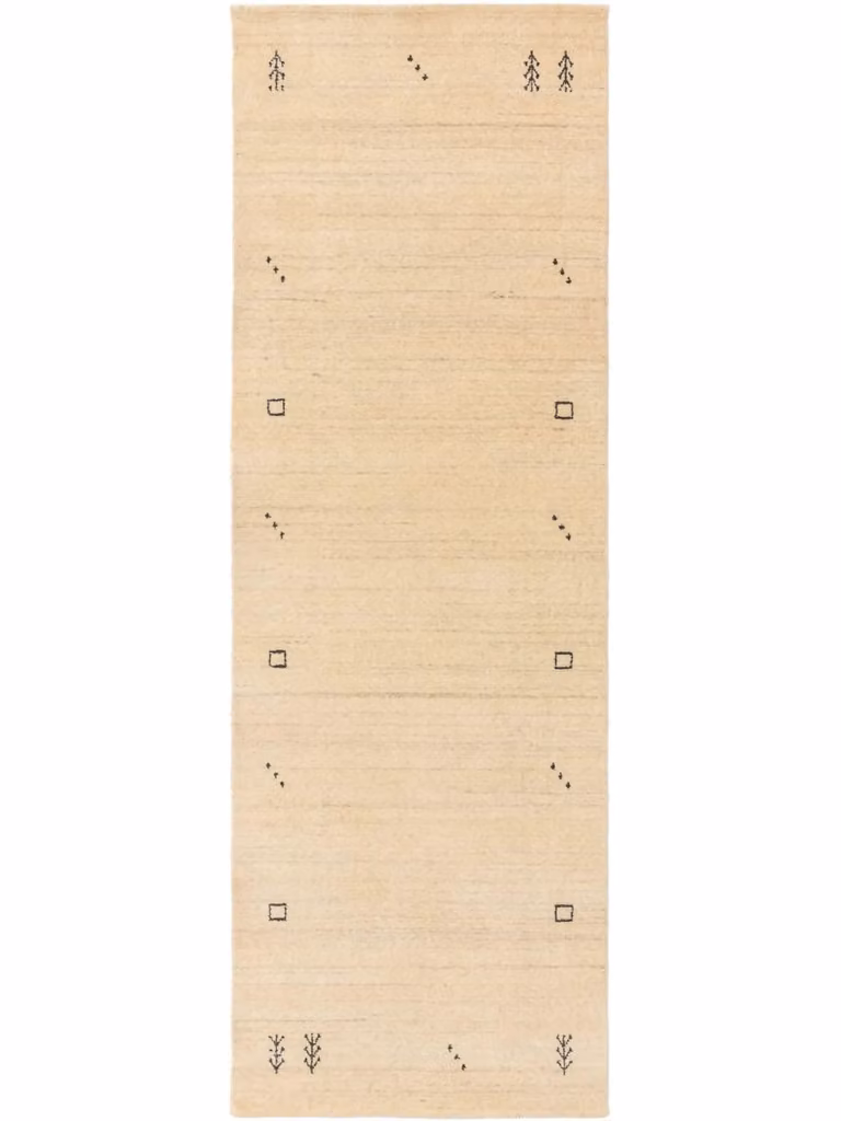 Alfombra de pasillo Benuta Gabbeh de lana beige An/P/Al: 80 x 250 cm