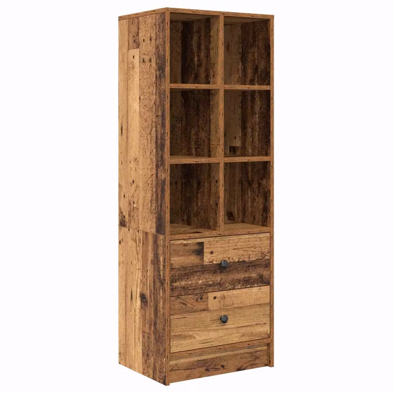 Aparador alto con cajón vidaXL en madera vieja color marrón An/P/Al: 45,5 x 34 x 127 cm