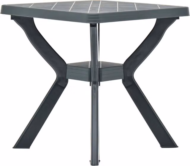 Mesa bistro SYFAX de plástico verde para jardín o terraza, An/P/Al: 70 x 70 x 72 cm
