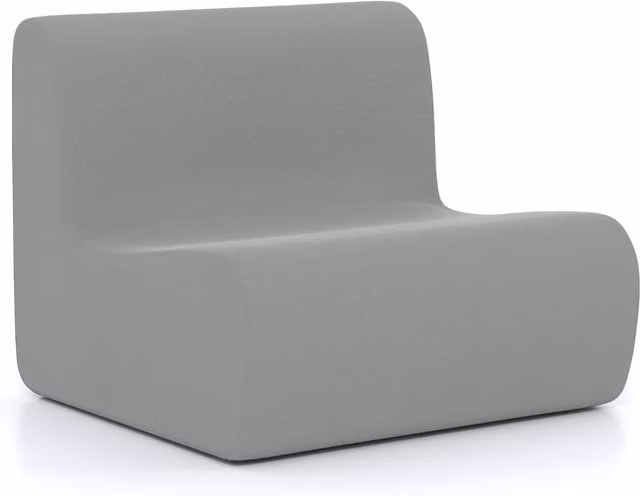 Puf de diseño ergonómico NORTHIX con suave acabado de terciopelo y funda extraíble en color gris