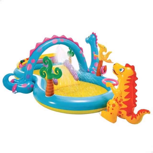 Centro de juegos hinchable Intex Dinos con piscina de bolas y tobogán, multicolor, An/P/Al: 302 x 229 x 112 cm