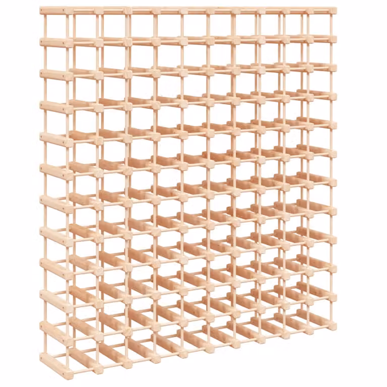 Botellero vidaXL de madera maciza de pino para 120 botellas, An/P/Al: 112,5 x 23 x 123,5 cm