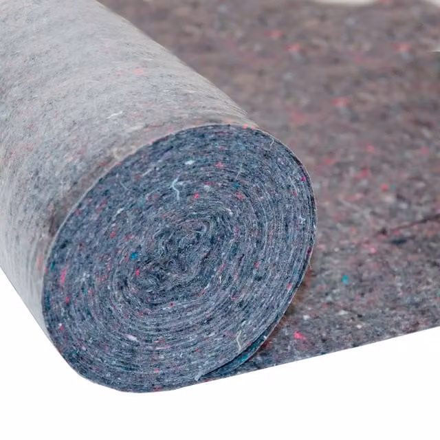 Rollo de tela de protección antideslizante y reutilizable KARAT de color gris, material fleece de 180 g/m², An: 1 m, Al: 25 m
