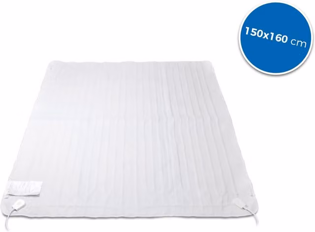 Esterilla Matrimonial Dictrolux de Doble Temperatura con Control Remoto, Color Blanco, An/P: 150 x 160 cm