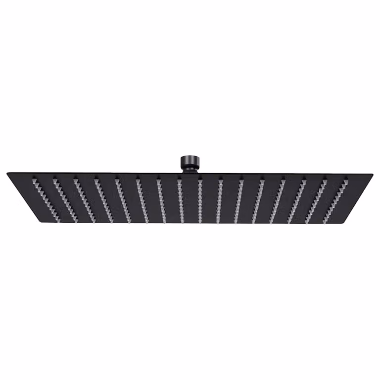 Cabezal de ducha efecto lluvia rectangular vidaXL en acero inoxidable negro mate An/P: 40 x 30 cm