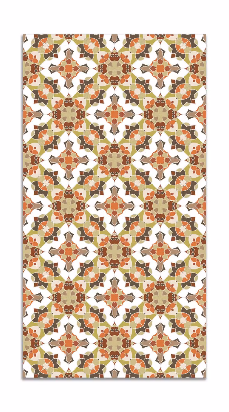Alfombra vinílica de estilo oriental en color naranja y multicolor, An x Al: 300 x 200 cm