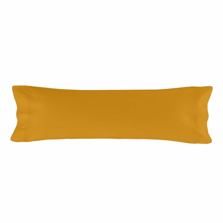 Funda de almohada Basic de algodón color amarillo An/Al: 45 x 125 cm