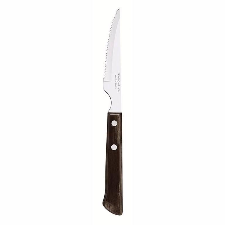 Cuchillo para carne Tramontina Churrasco de acero inoxidable y madera en color marrón y plata