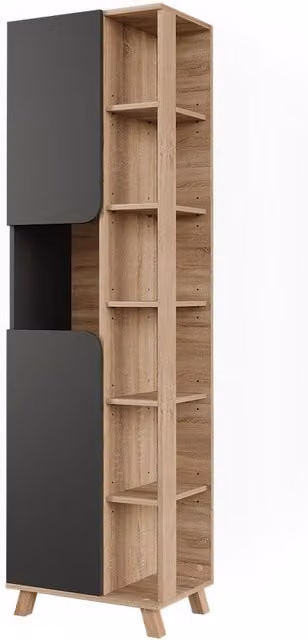 Armario alto Vicco Karen con 2 puertas en color beige y antracita, An/P/Al: 50 x 35 x 175 cm