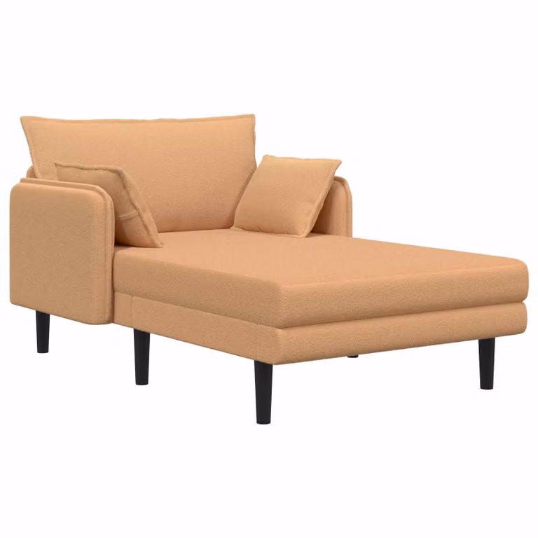 Chaise longue moderna vidaXL en beige bouclé con forma en L y cojines incluidos
