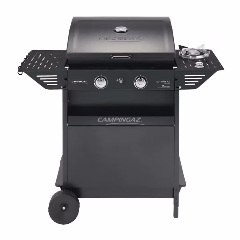 Barbacoa de gas Campingaz Xpert 200 LS Plus Rocky en color negro con 2 quemadores y superficie de parrilla de 54,5 x 34,5 cm