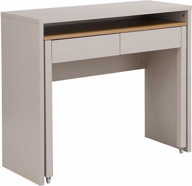 Escritorio consola extensible Vente-Unique con cajones en color beige y blanco, An/P/Al: 100 x 40 x 87 cm