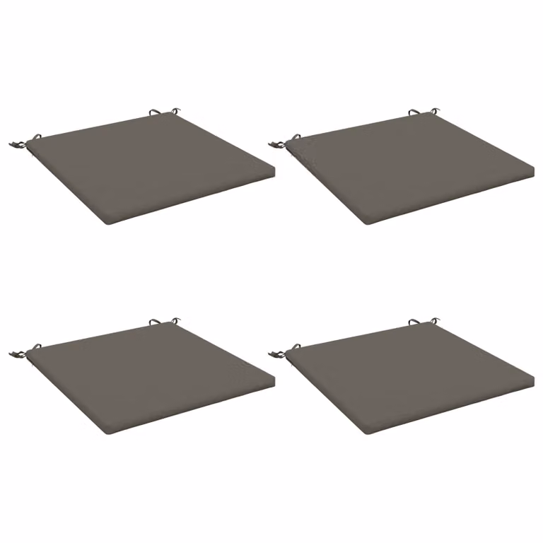 Set de 4 cojines de asiento SOEST vidaXL de poliéster gris con funda extraíble y resistencia UV