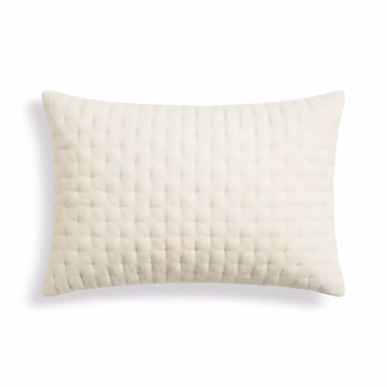 Funda de almohada acolchada lisa reversible en color beige o blanco, An/P: 50 x 80 cm