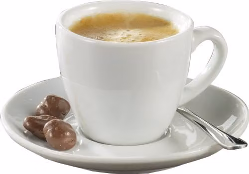 Juego de 6 tazas de café espresso con platillo Esmeyer Bistro de porcelana blanca, 0,10 l cada una