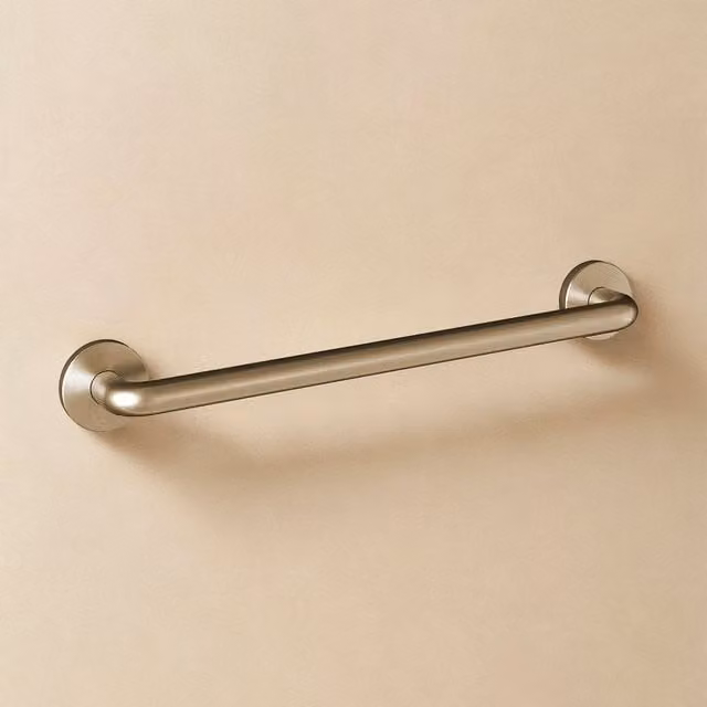 Asidero de baño Architect S+ Cosmic de acero inoxidable color plata mate con montaje en pared