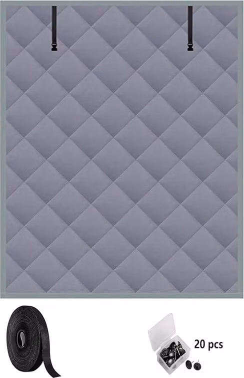 Cubierta de cortina aislante térmica y blackout INF en color gris de poliéster y algodón con acabado minimalista y diseño liso para adultos