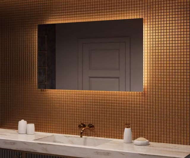 Espejo de baño con iluminación LED Artforma, rectangular, blanco frío 6500K, An/Al: 120 x 70 cm