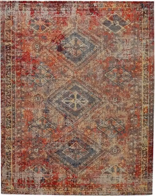 Alfombra Artino de estilo oriental y vintage para interior y exterior, color rojo, An/P: 60 x 100 cm