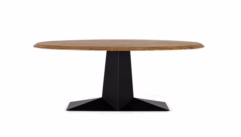 Mesa de comedor de madera de acacia maciza y hierro de Giner y Colomer, estilo rústico moderno, An/P/Al: 200 x 78 x 100 cm