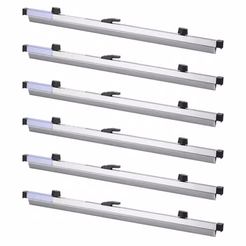 Pack de 6 abrazaderas colgantes VEVOR para planos de arquitectura, tiras de aluminio color plata, Ancho: 61 cm