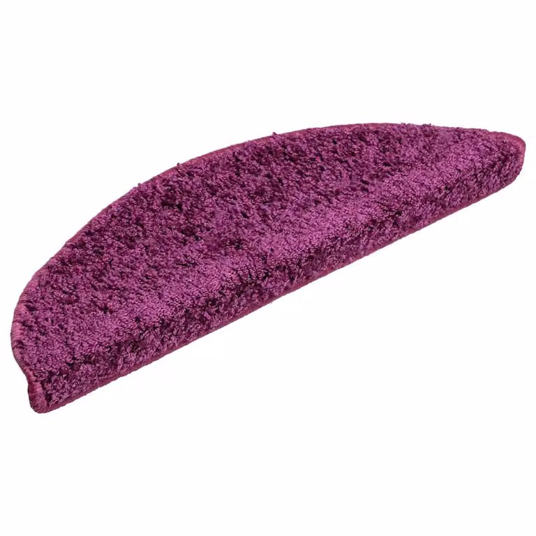Set de 30 felpudos semicirculares para escaleras vidaXL, color violeta, polipropileno antideslizante y absorbente de sonido, An/P/Al: 56 x 17 x 3 cm