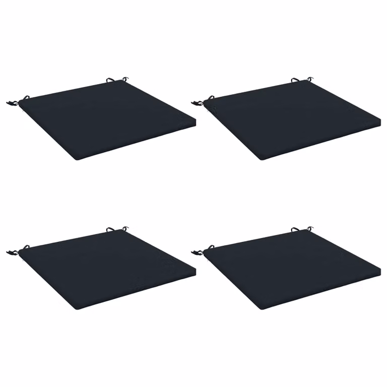 Set de 4 cojines de asiento cuadrados vidaXL SOEST en poliéster con funda extraíble y resistencia UV en azul o negro
