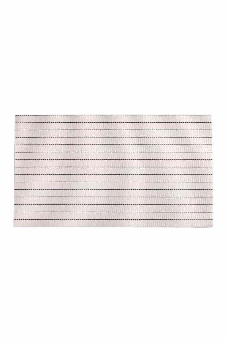 Mantel individual Calma House de PVC y material sintético reciclado con diseño de rayas en colores blanco, negro y beige, repelente a las manchas, An/P: 30 x 45 cm