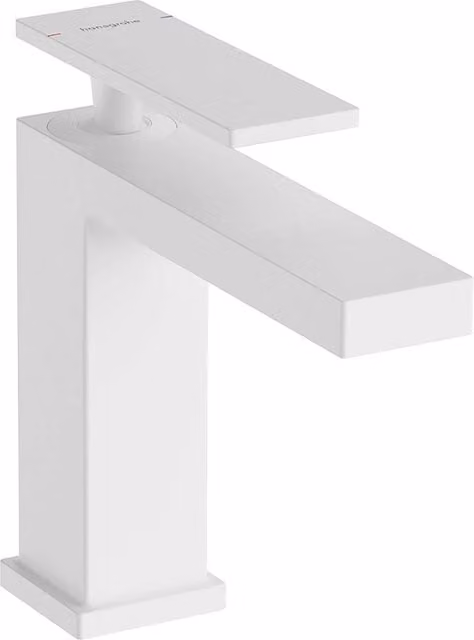 Grifo monomando para lavabo Hansgrohe Tecturis E 110 con vaciador automático en blanco mate