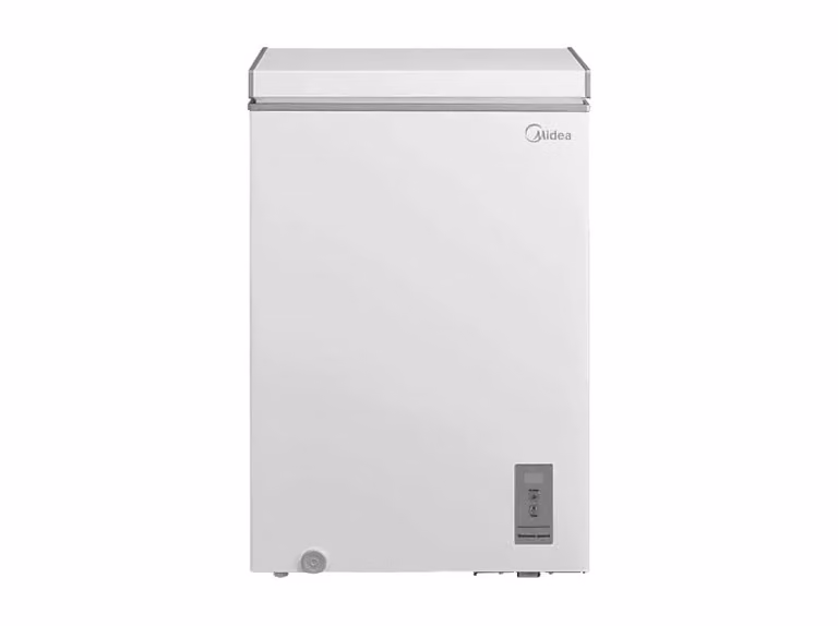 Congelador horizontal Midea de 99 L con compresor Inverter y función Super Freezing, color blanco, Altura: 85 cm