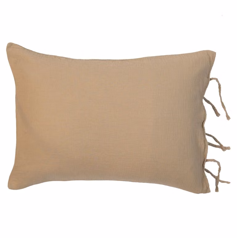 Funda de almohada de algodón de Maison d'été en color beige, An/P: 50 x 70 cm
