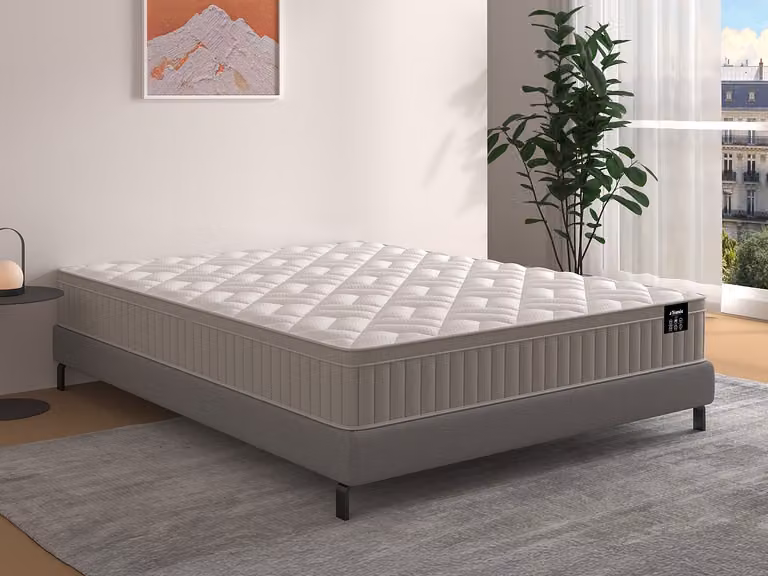 Colchón Somira de YSMÉE de espuma viscoelástica y gel con 7 zonas de confort, color blanco, An/P: 140 x 190 cm, Altura: 22 cm